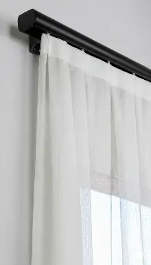 Siyah Çift Kanallı Dekoratif Ray, Modern Perde Korniş Rayı