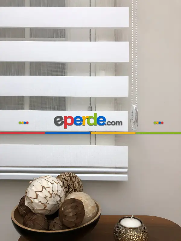 Yüksek Kalite Düz Zebra Perde - Beyaz Renk- Beyaz