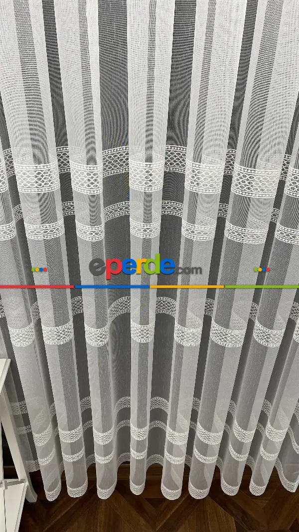Oturma Odası - Premium Seri Trend Perde Modelleri 2023-kabartma Atlas İplikle Nakışlı İşleme Tül Perde 04