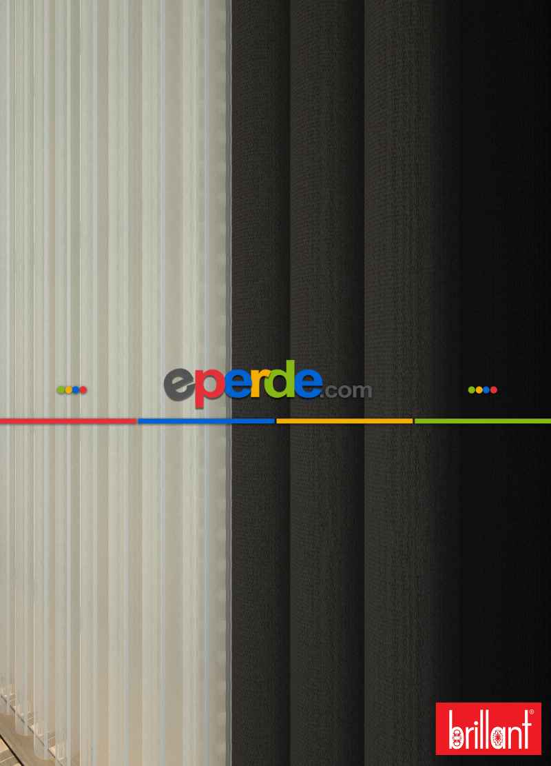 Brillant Akıllı Tül Siyah-koyu Kahverengi Perde Tül Dikey Zebra Perde Düz 1. Kalite