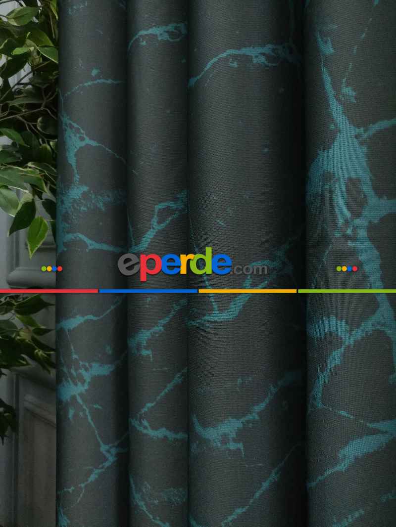 Lens Akıllı Dikey Tül Perde Mermer-21- Çok Renkli 2