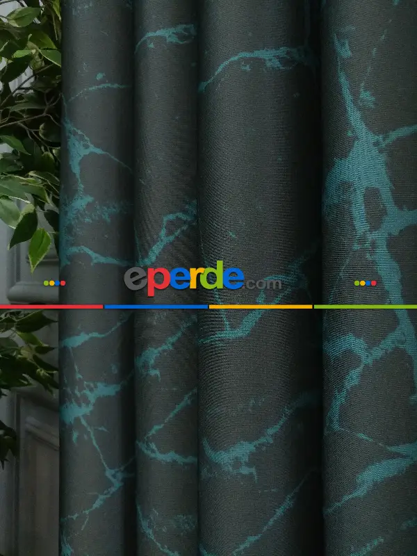 Lens Akıllı Dikey Tül Perde Mermer-21- Çok Renkli 2