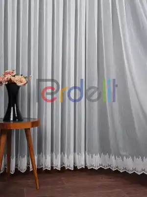 Etek Ucu Nakış İşlemeli Tül Perde
