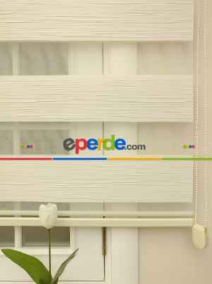 Salon Zebra Perde - Yıldız Zebra Perde- Ekru