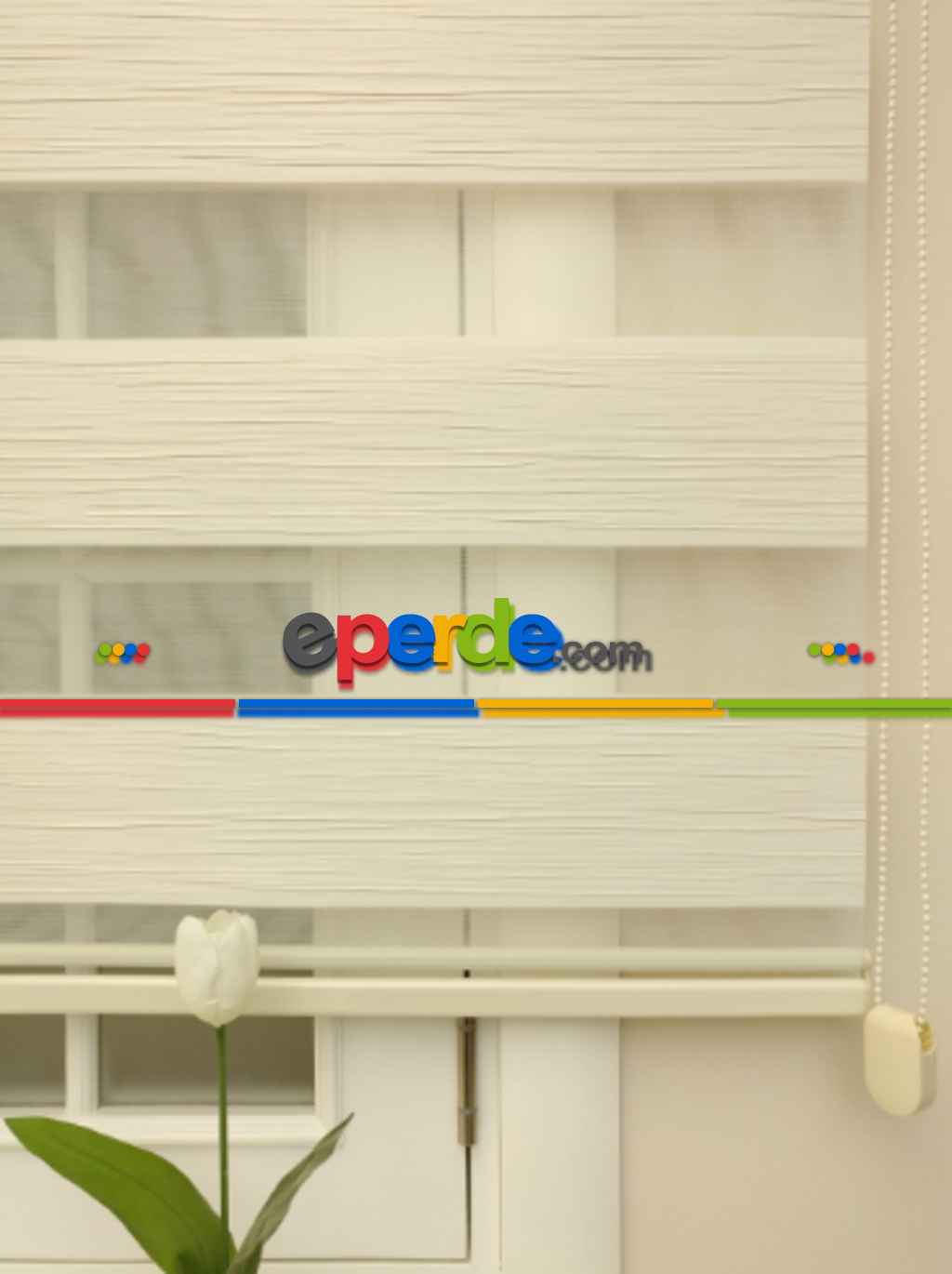 Salon Zebra Perde - Yıldız Zebra Perde- Ekru