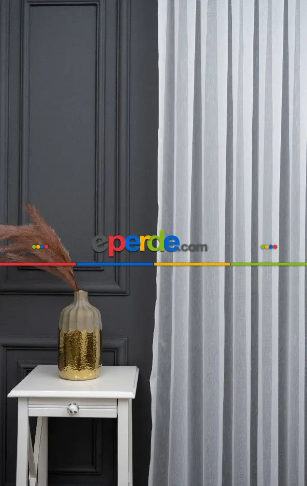 Salon Tül Modelleri - Lüx Ttm Bambu Tül Dökümlü Tül Ekru