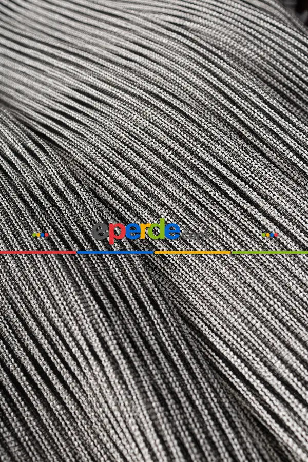 Salon Tül Modelleri - Luka Ekru-siyah Düz Tül Perde Ütü İstemez