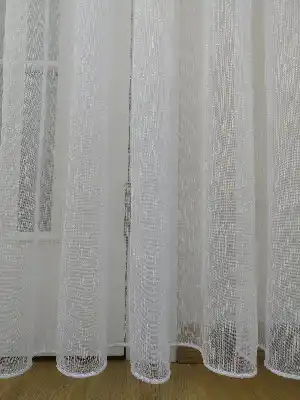 Oturma Odası - Ekru Şantuk Düz Tül Perde Ütü İstemez