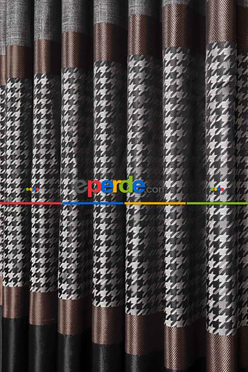 Yatak Odası Fon Perde - Carla Gri - Siyah Pano Fon Perde