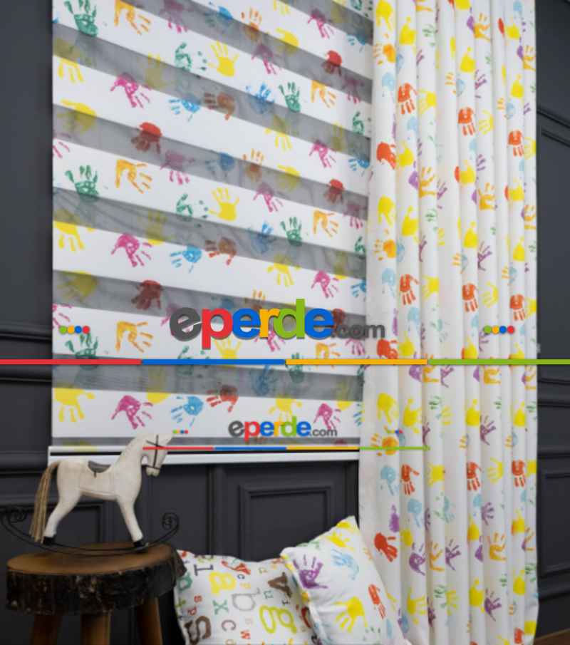 El Baskılı Zebra Perde