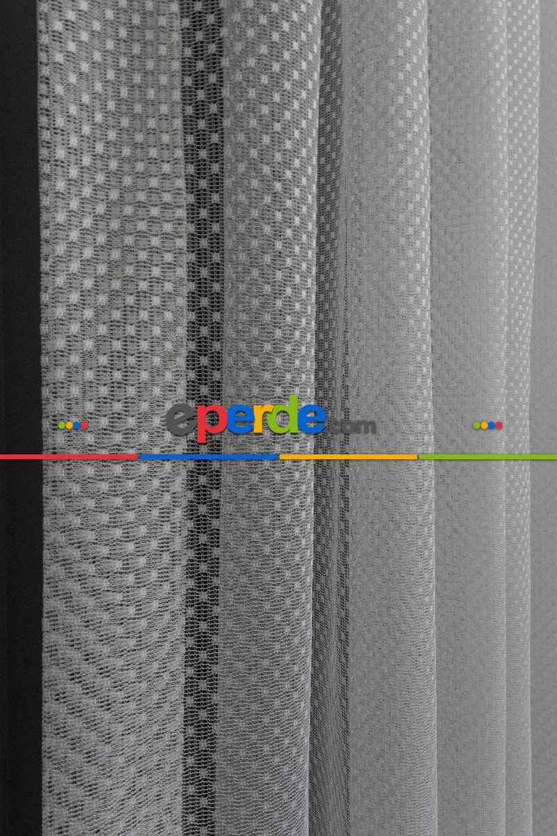 Spor Desenli Fransız Danteli Örme Tül Perde