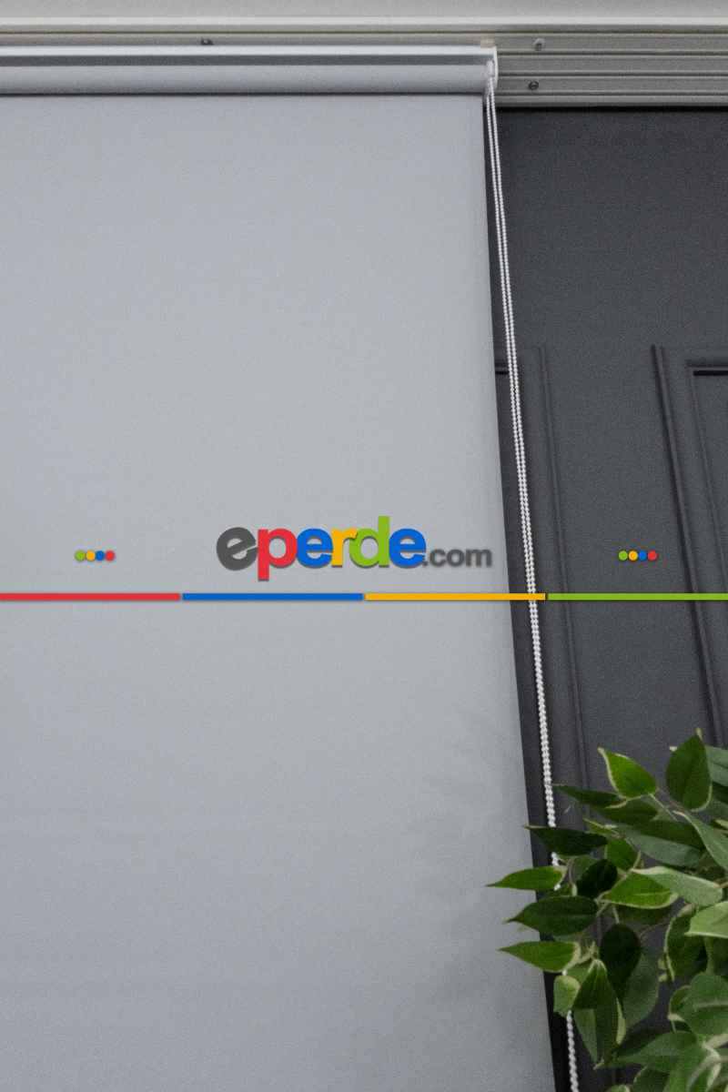 Stor Perde Düz Pvc Mat Stor Güneşlik 1 Kalite Yıkanabilir Açık Gri