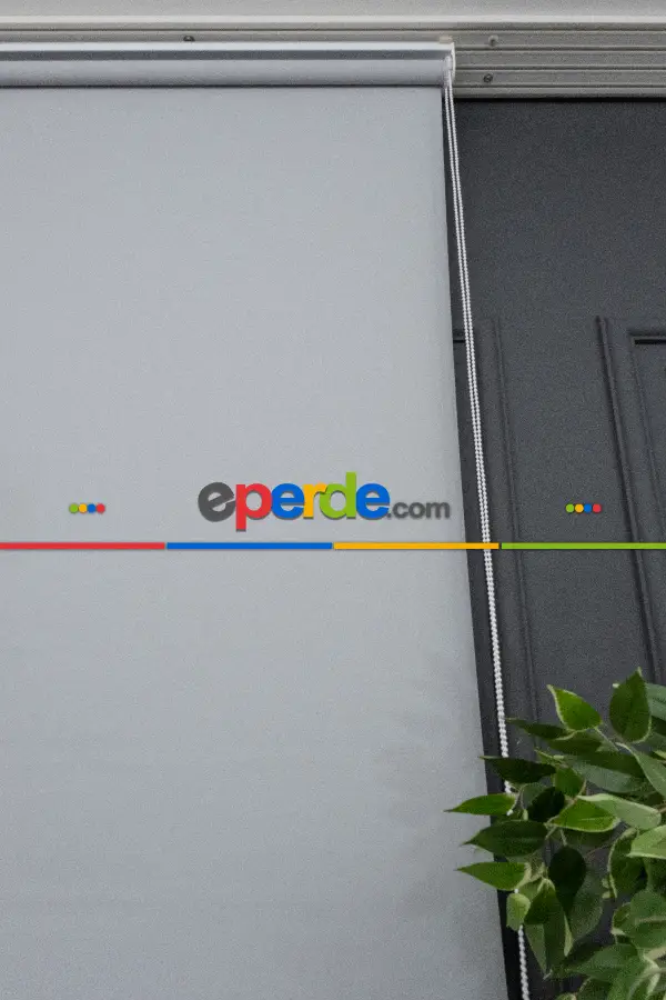 Stor Perde Düz Pvc Mat Stor Güneşlik 1 Kalite Yıkanabilir Açık Gri