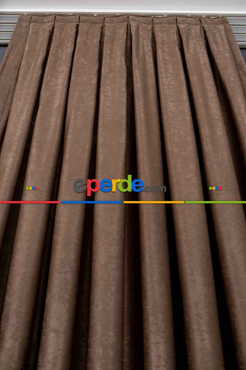 Salon - Soft Sütlü Kahve Fon Perde Dökümlü En - Sütlü Kahve