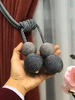 Kordon Sarım Özel Fon Perde Bağı Çift Toplu Füme Gri- Füme-gri Açık