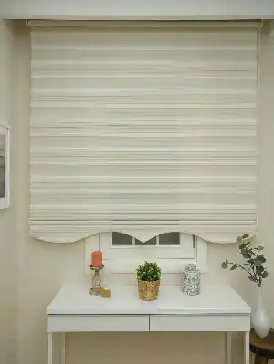Zebra Perde - Degrade Renk Geçişli Pileli Zebra Perde- Kum Beji