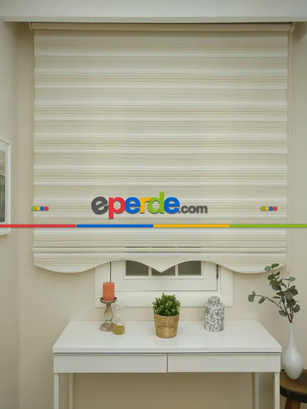 Salon Zebra Perde - Zebra Perde - Degrade Pileli Zebra ( Renk Geçişli Pileli )- Kum Beji