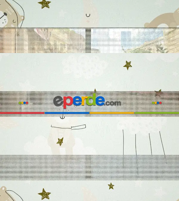 Bulut Desenli Baskılı Zebra Perde- Çok Renkli