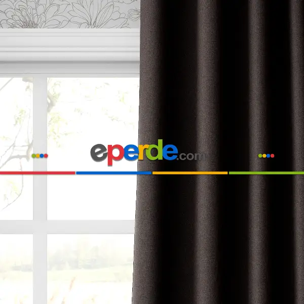 Yatak Odası - Blackout Karartma Tek Kanat Fon Perde Acı Kahve