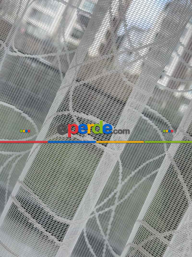 Desenli Fransız Dantel Örme Tül Perde, Desenli Ütü İstemeyen Tül