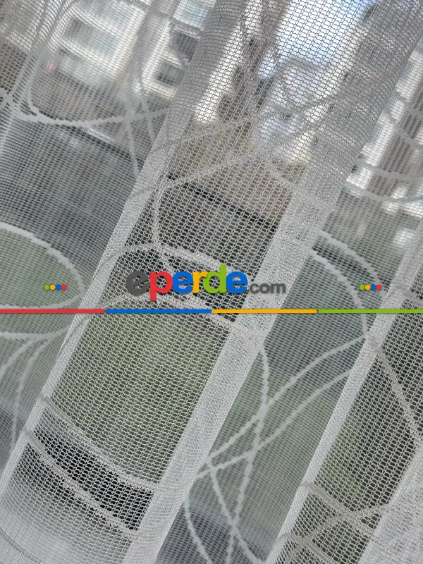 Desenli Fransız Dantel Örme Tül Perde, Desenli Ütü İstemeyen Tül