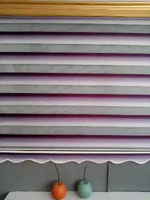 Genç Odası - Zebra Perde 2021 Sezonu Mor Ve Beyaz Renk Geçişli Jakarlı A Kalite Zebraperde