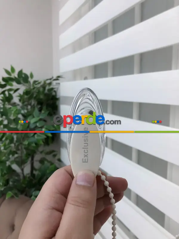 Yüksek Kalite Düz Zebra Perde - Ekru Renk- Ekru