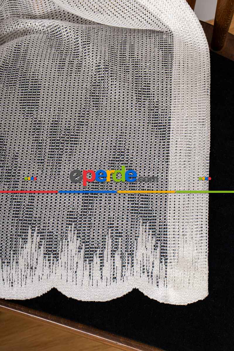 Salon Tül Modelleri - Vıolin Desenli Örme Tül Perde