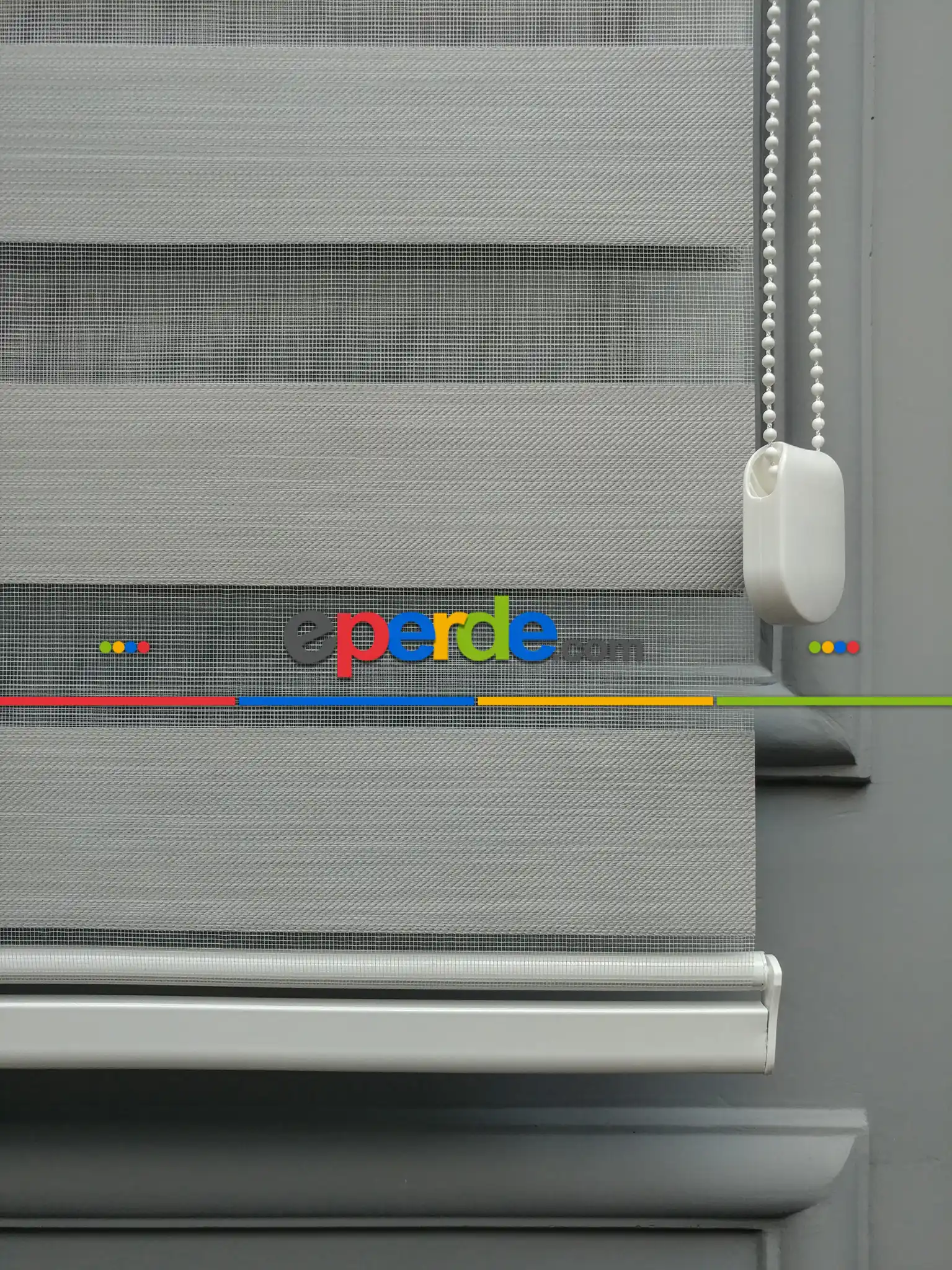 2025 Sezonu - Karartma Zebra Perde - Blackout Zebra Perde-ışık Geçirmez Zebra Perde- Gri Açık