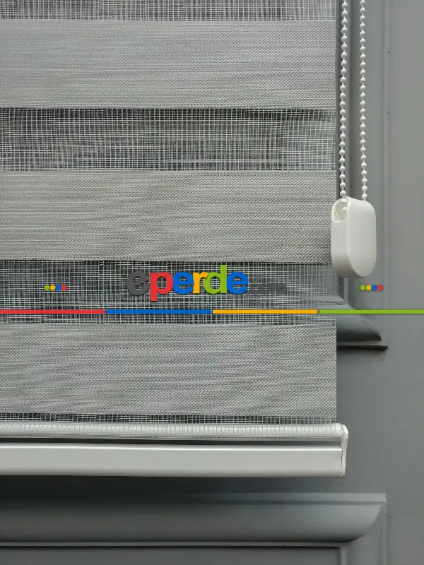 2025 Sezonu - Karartma Zebra Perde - Blackout Zebra Perde-ışık Geçirmez Zebra Perde- Gri Açık