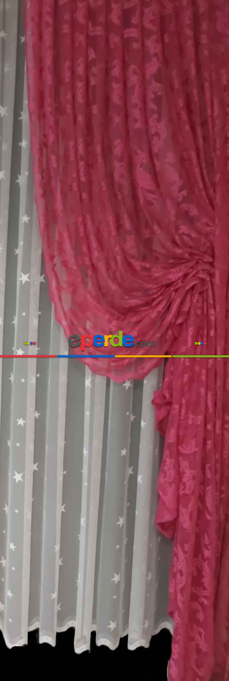 Tül Fon Fuşya Fon Perde- Fuşya