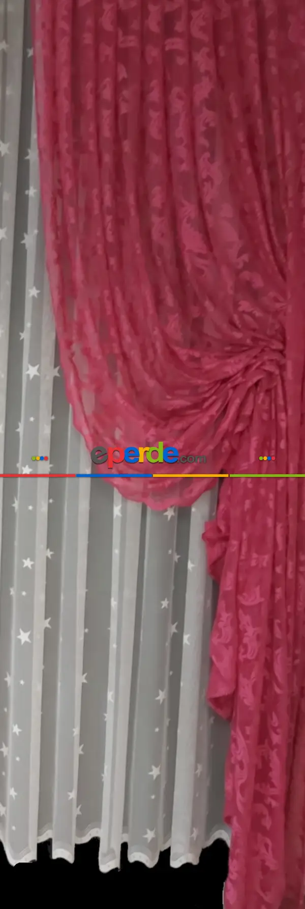 Tül Fon Fuşya Fon Perde- Fuşya