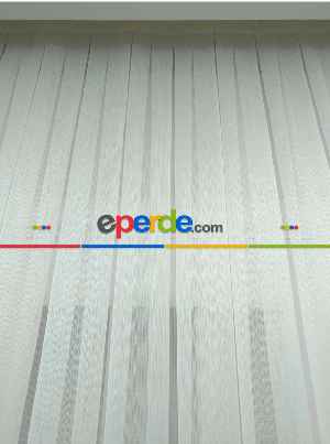 İnce Çizgili Keten Tül - Kurşunlu Tül