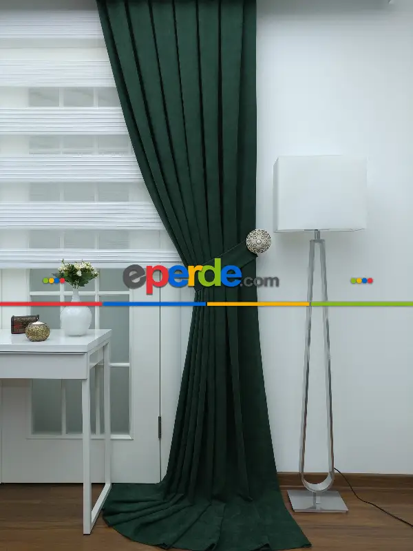 Yeşil Düz Fon Perde (280 Eninde)- Yeşil