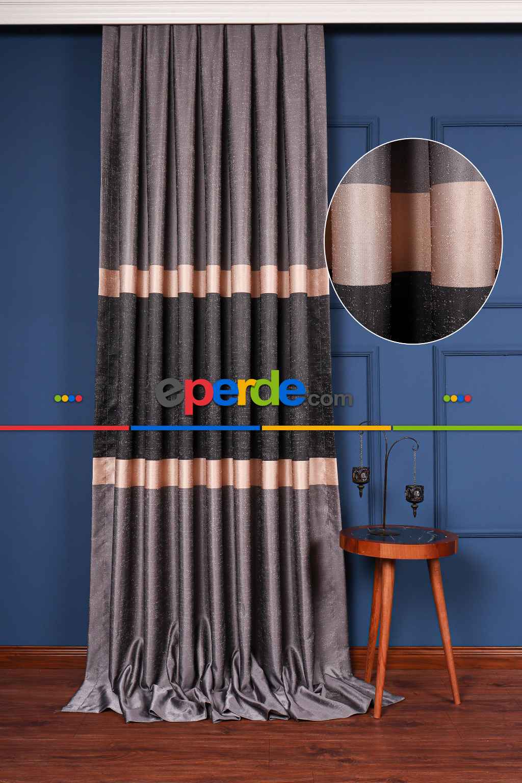 Yeni Sezon Pano Fon Perde - Gri Füme Antrasit - Siyah