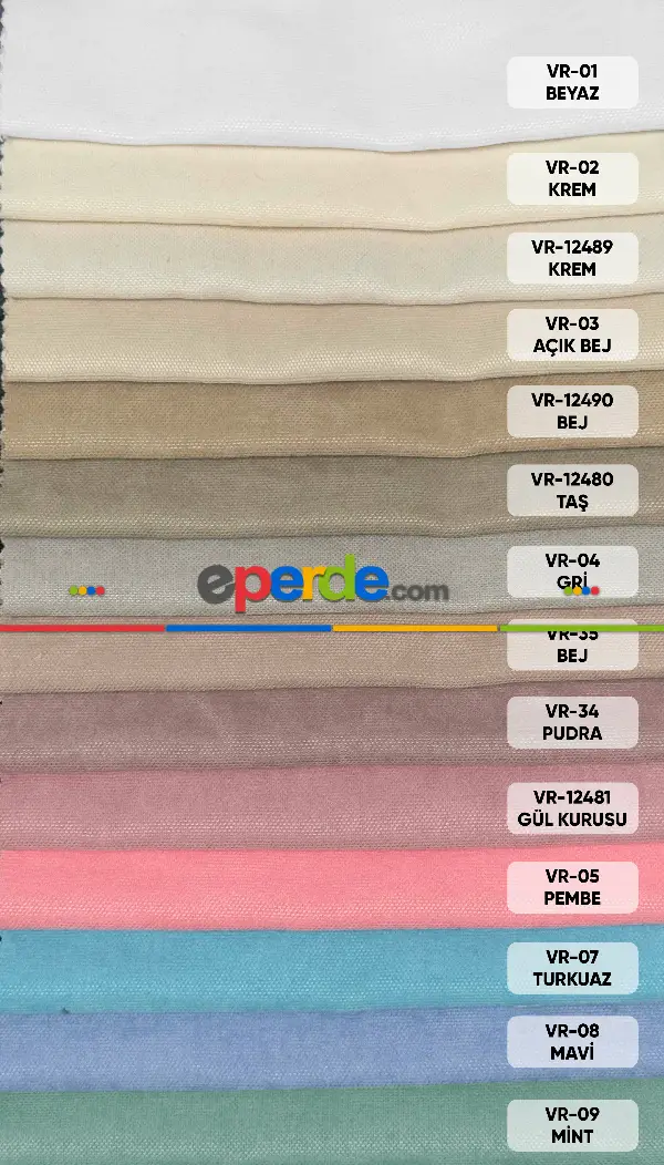 Kız ve Erkek Çocuk Odası Fon Perde - Çocuk Odası Düz Atlantik Fon Perde 22 Farklı Renk Dökümlü ( Özel Ölçü Sipariş )