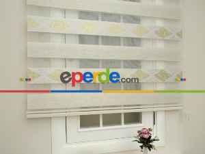 Zebra Perde - 2022 Damask Altın Krem