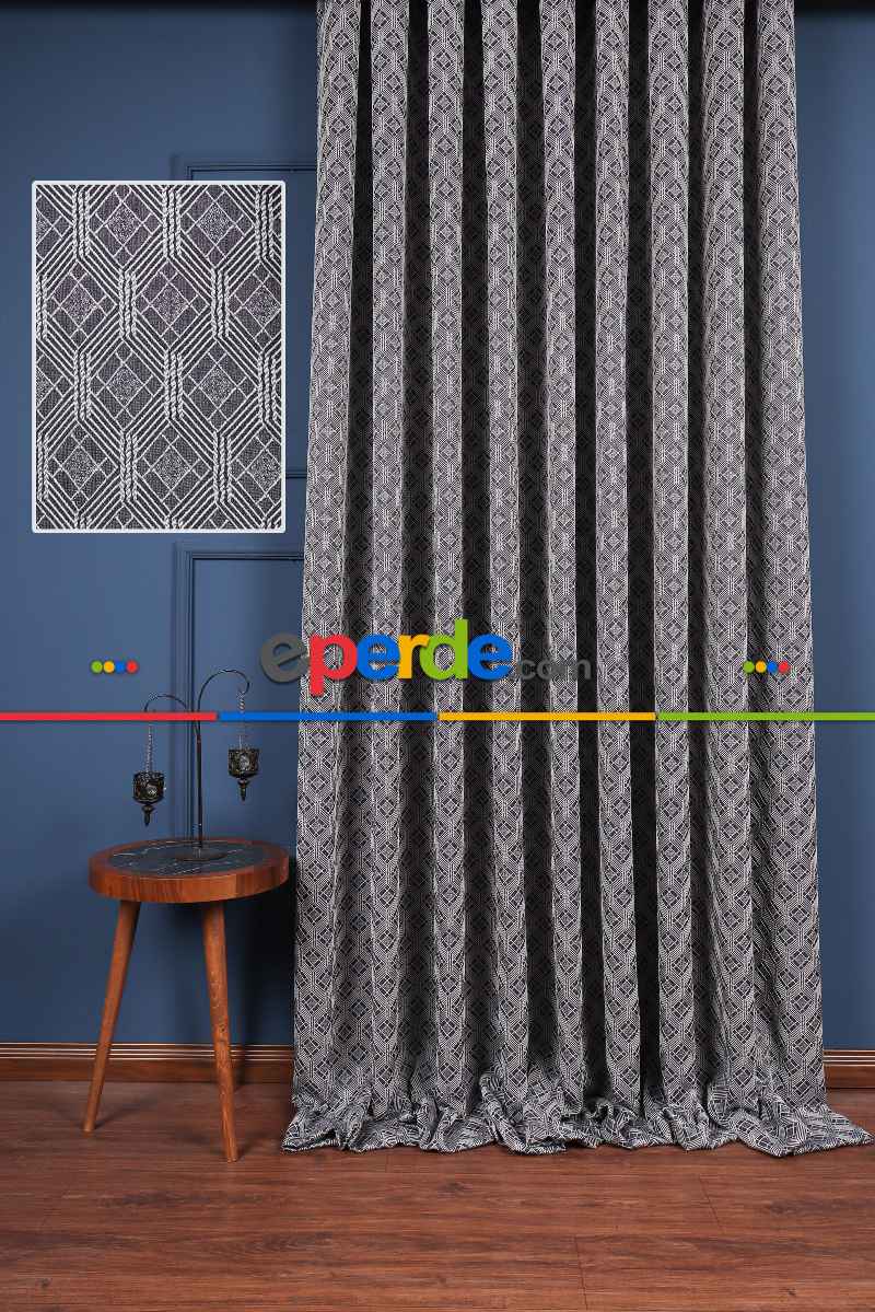 Salon Fon Perde - S Pile Dökümlü Jakar Dokuma Fon Perde