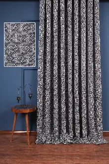 Yatak Odası Fon Perde - S Pile Dökümlü Jakar Dokuma Fon Perde