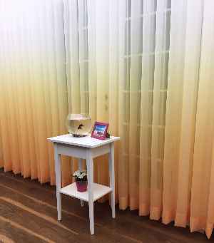 Turuncu Sarı Ekru Degrade Geçişli Düz Tül Perde- Sarı-turuncu-ekru