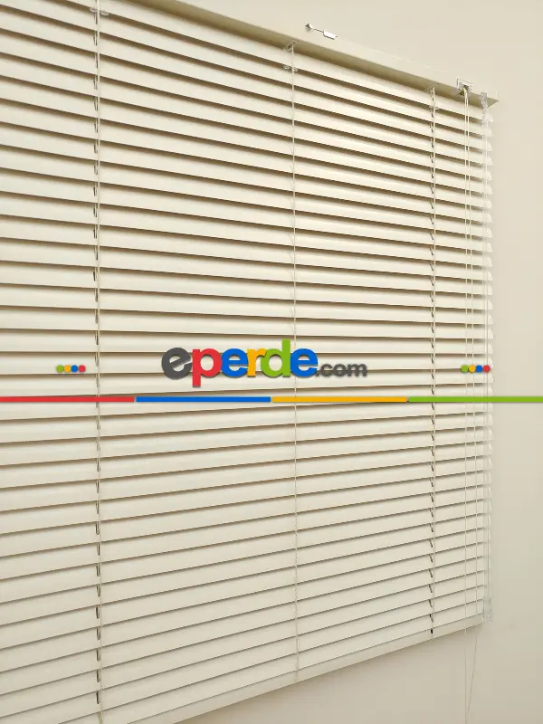 %40 İndirimli 1. Kalite Ekru - Alüminyum Jaluzi Perde - 25mm Kalınlığında- Krem Açık