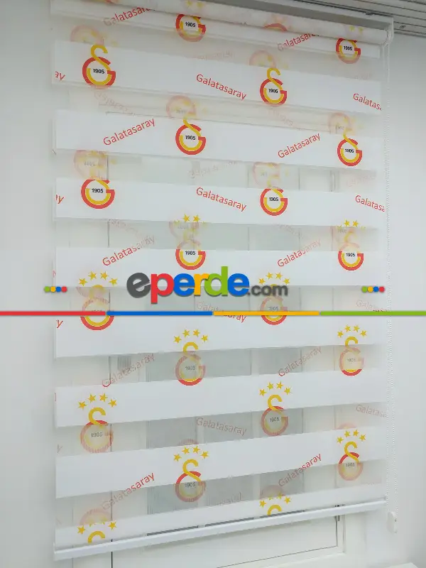 Gs Galatasaray Zebra Perde- Kırmızı-sarı