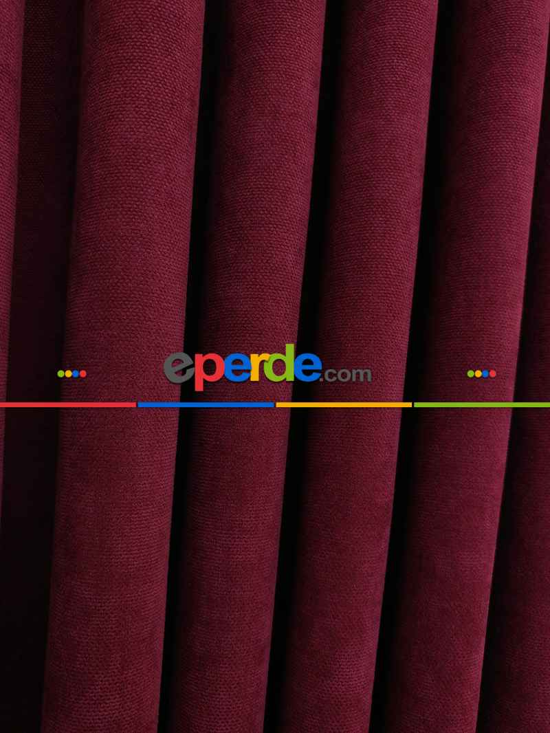 Bordo Düz Fon Perde 837