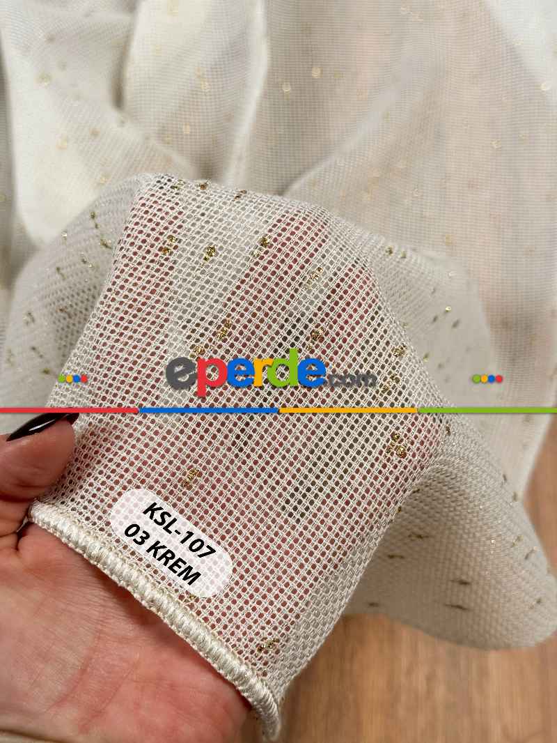 Simli Özel İplik Doğal Doku Düz Tül Perde - Özel Dokuma Ağır Gramajlı Premium