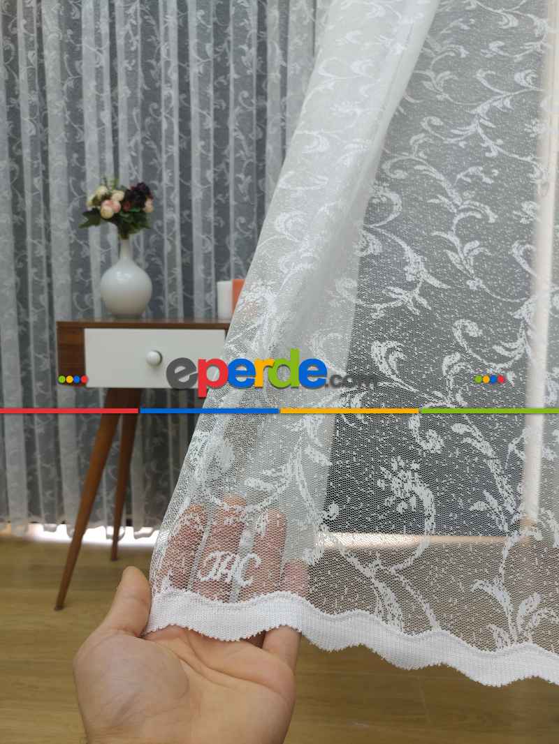 Yatak Odası - ( Orjinal ) Taç Salon Fransız Dantel Sarmaşık Tül Perde 