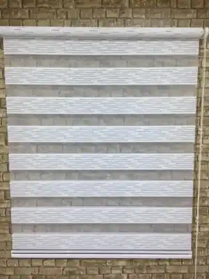 Gri Krem Lüx Zebra Perde- Gri-füme-antrasit-krem-gümüş Simli