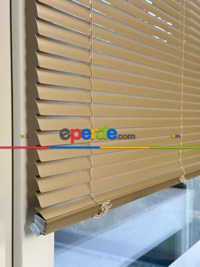 Mutfak Jaluzi - Metalik Altın Alüminyum Jaluzi Perde - 25mm