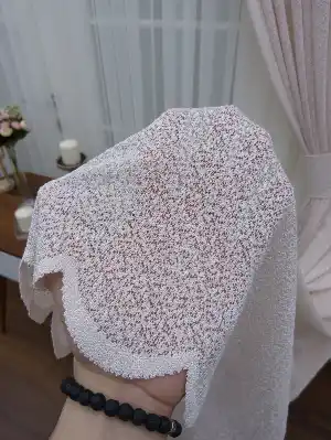 Pudra Pembe Dantel Tül Fon Perde(püsküllü) 90cm En 270 Cm Boy 1tkm- Pembe Pudra Pembe