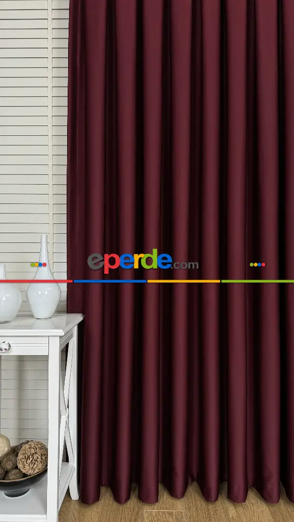 Bordo Blackout - Karartma Fon Perde, Premium Kalite Serisidir, %90 Oranında Işığı Keser