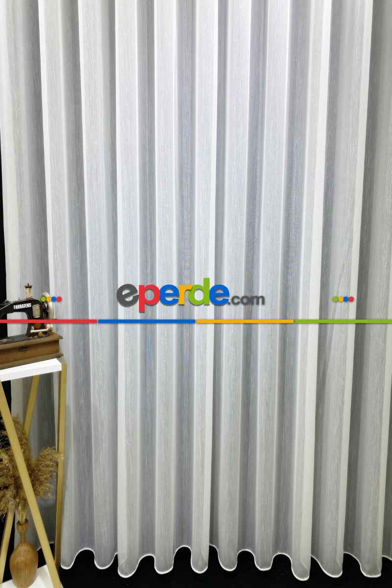 Es Pile Simli Kubilay Düz Tül Perde